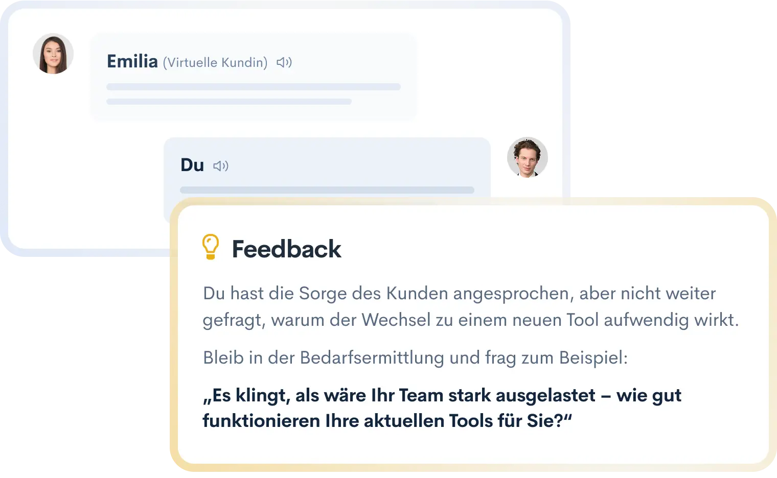 Sagacity-Schnittstelle mit Echtzeit-Feedback mit arbeitsrelevanten Empfehlungen